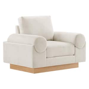 Oasis Upholstered Fabric Armchair in Ivory