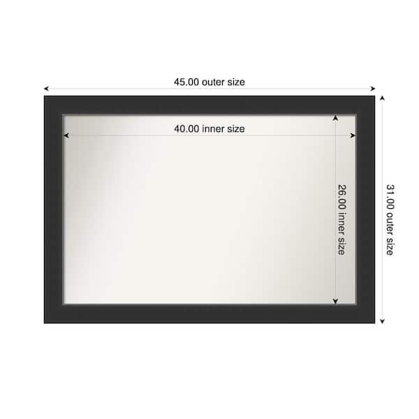 Amanti Art Corvino Black 45 in. x 31 in. Custom Non-Beveled Wood Framed Bathroom Vanity Wall Mirror