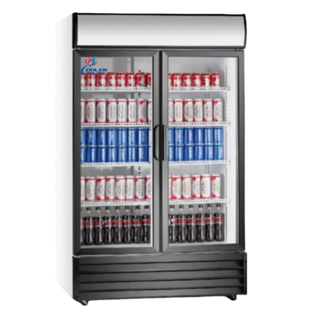 48 in. W 35.3 cu. ft. 2-Glass Door Commercial Refrigerator Merchandiser in White Coated Steel