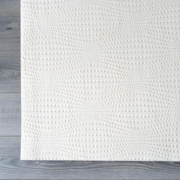 Beverly Rug Serenity White Solid 8 ft. x 10 ft. Modern Non