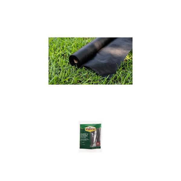 2 ft. x 40 ft. Perforated Garden Bed Fabrics and 3.5 in. Landscape Fabric Staples (25-Pack) Combo