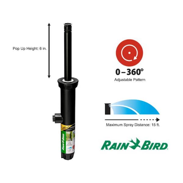 1800 Series 6 in. Pop-Up PRS Sprinkler, 0-360° Pattern, Adjustable 8-15 ft. SAM