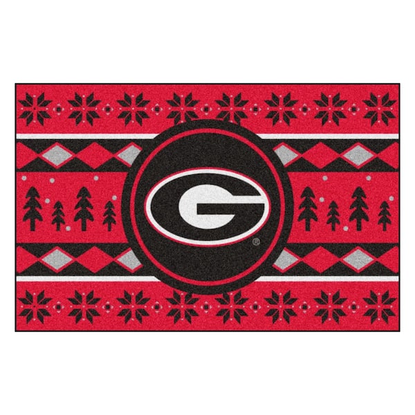 FANMATS Georgia Bulldogs Holiday Sweater Red 1.5 ft. x 2.5 ft. Starter ...