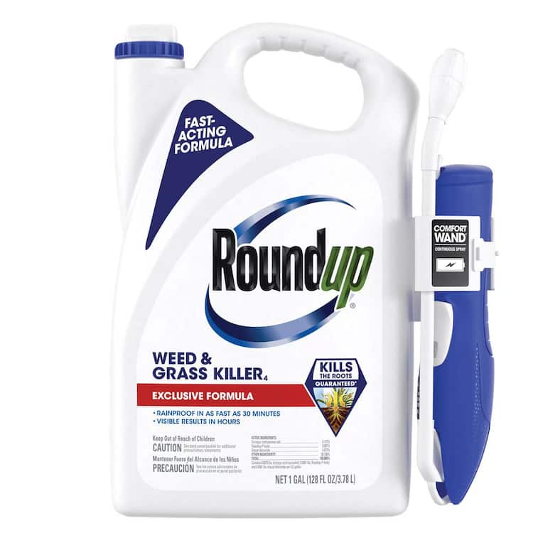 Roundup 1 gal. Weed and Grass Killer with Comfort Wand, Use in and Around Flower Beds, Trees, and Driveways