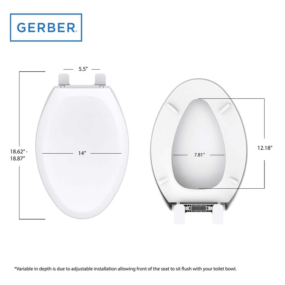 White Elongated Soft-Close Polypropylene Toilet Seat