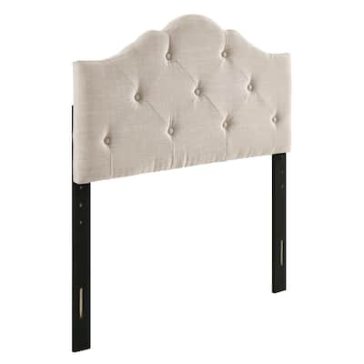 Charlie 40.15 in. W Camel Twin Upholstered Headboard with Rounded Corners and Button Tufts Adjustable Height