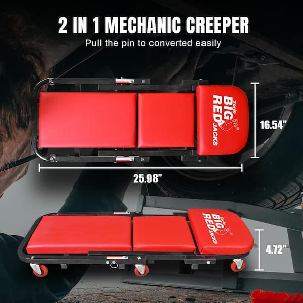 Big Red 40 in. Foldable Z-Creeper Seat, 2-in-1 Garage/Shop
