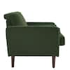 Uixe Mid-Century Modern Green Corduroy Fabric Upholstery Arm Chair with Wood Legs (Set of 2) SF0005-GN-2