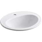Pennington Drop-In Vitreous China Bathroom Sink in White with Overflow Drain