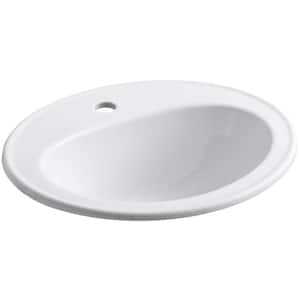 Pennington 20-1/4 in. Drop-In Vitreous China Bathroom Sink in White with Overflow Drain