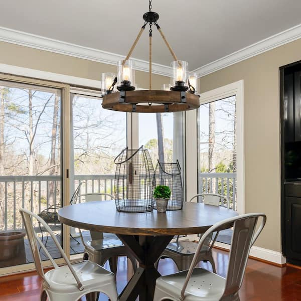 wagon wheel dining room chandelier