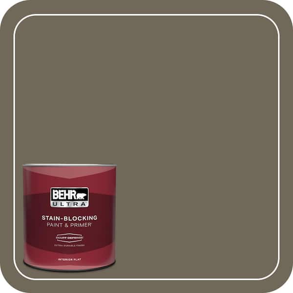 BEHR ULTRA 1 qt. #770D-6 Sandwashed Driftwood Extra Durable Flat Interior Paint & Primer