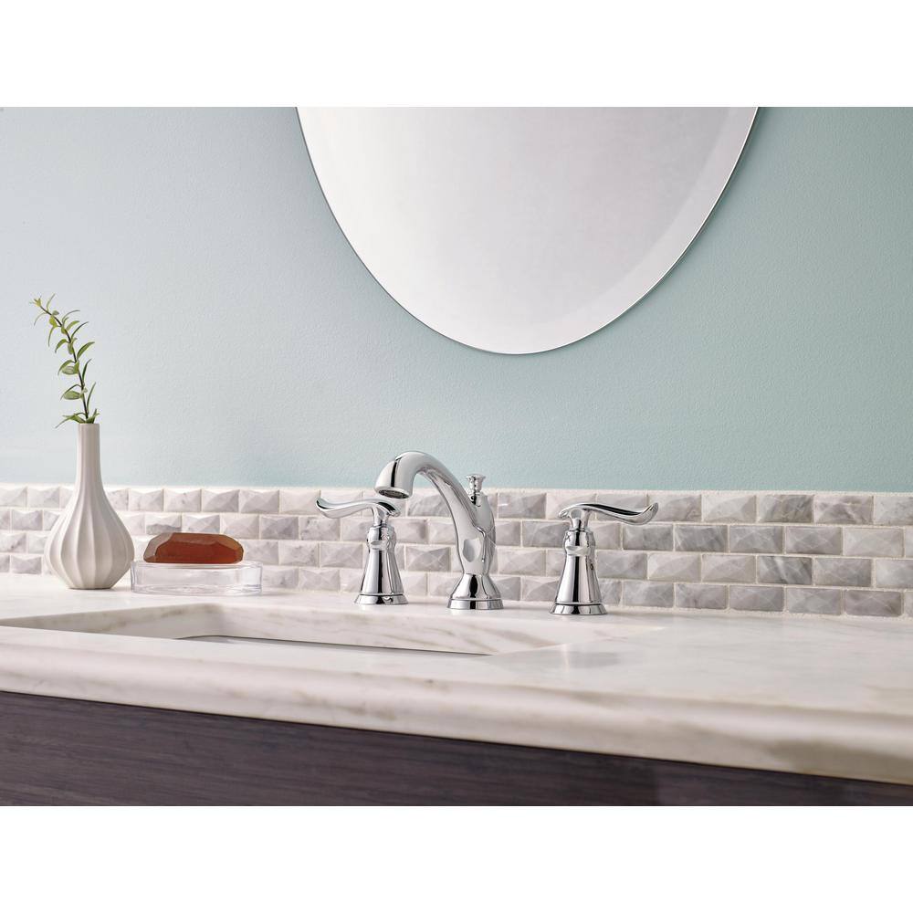 Modern Contemporary 16" Widespread Zinc Bathroom Faucet in Chrome
