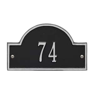 Arch Marker Petite Black/Silver Wall 1-Line Address Plaque