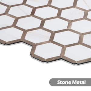 Hexagon Colorful White 12 in. x 12 in. PVC Peel and Stick Backsplash Wall Tile (5 sq.ft./5-Sheets)