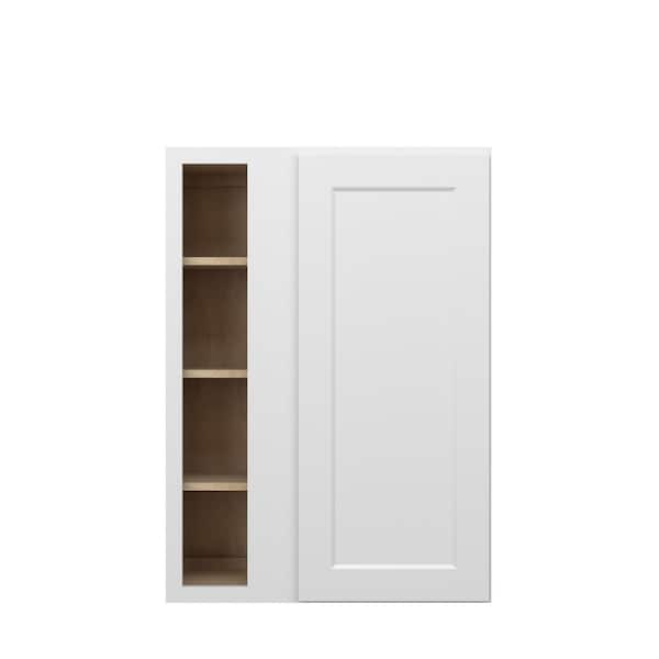 Unbranded Norfolk Shaker 30 in. W x 42 in. H x 12 in. D in Painted White Plywood Assembled Corner Blind Wall Cabinet