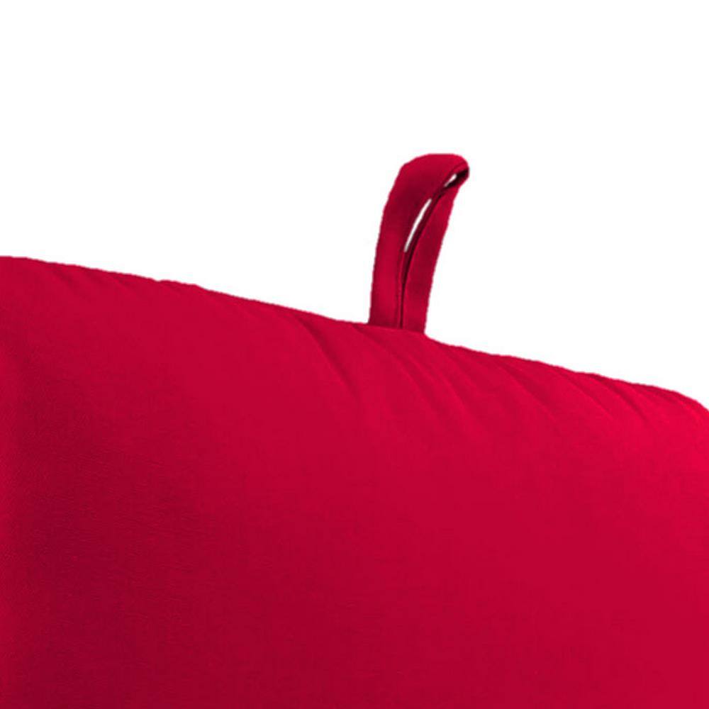 Really Red Polyester Outdoor Chair Cushion with Ties and Hanger Loop