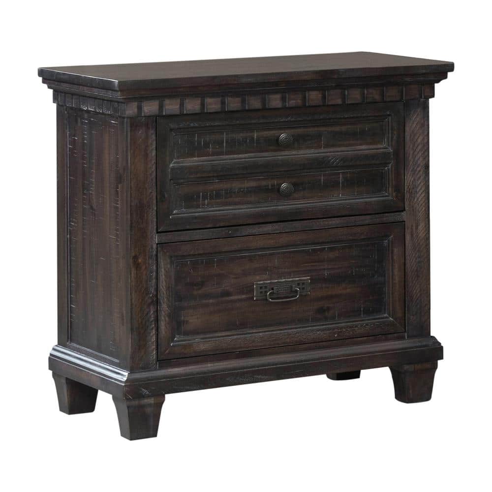 Steele Traditional 3-Drawer Nightstand in Smokey Gray Oak with LED Light