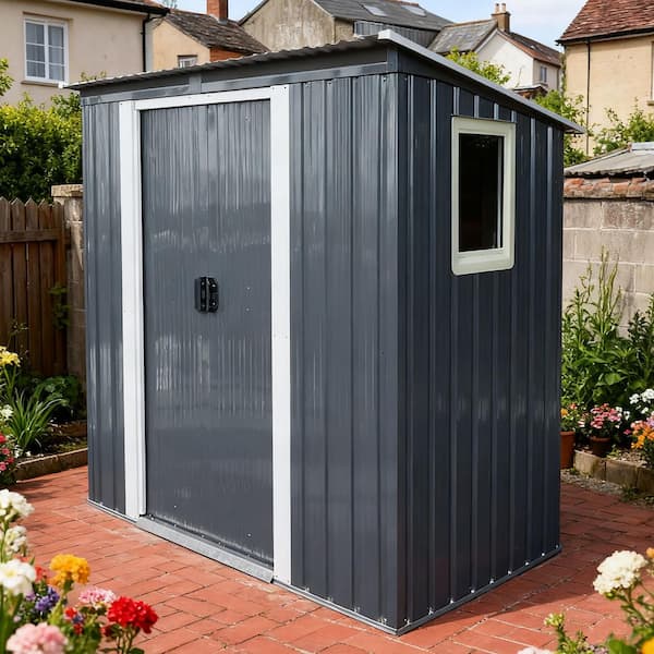 6 ft. x 5 ft. Metal Shed with Window and Double Door (30 sq. ft. )