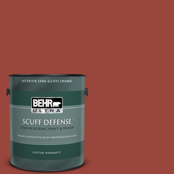 BEHR ULTRA 1 gal. #S-H-190 Antique Red Extra Durable Semi-Gloss Enamel Interior Paint & Primer