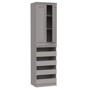 Modular Storage 21.38 in. W Smoky Taupe Reach-In Tower Wall Mount 3-Shelf Wood Closet System