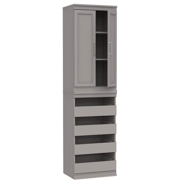 ClosetMaid Modular Storage 21.38 in. W Smoky Taupe Reach-In Tower Wall Mount 3-Shelf Wood Closet System