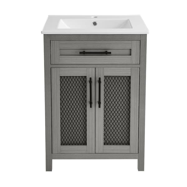 Swiss Madison Calice 24 in. W x 18.12 in. D x 34 in. H Bathroom Vanity in Carbon Grey
