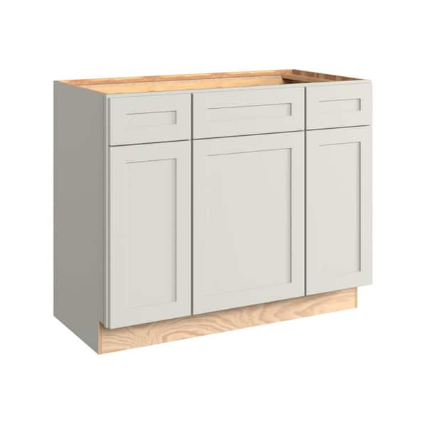Thornton 42 in. W x 21 in. D x 34.5 in. H Assembled Plywood Shaker Bath Drawer Base Kitchen Cabinet in Moonshine