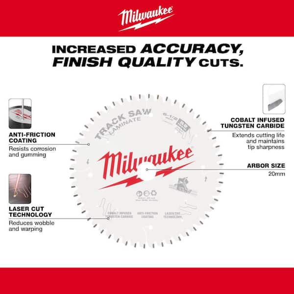 Milwaukee 6-1/2 in. x 52-Tooth Carbide Laminate Track Saw Blade (1-Pack)
