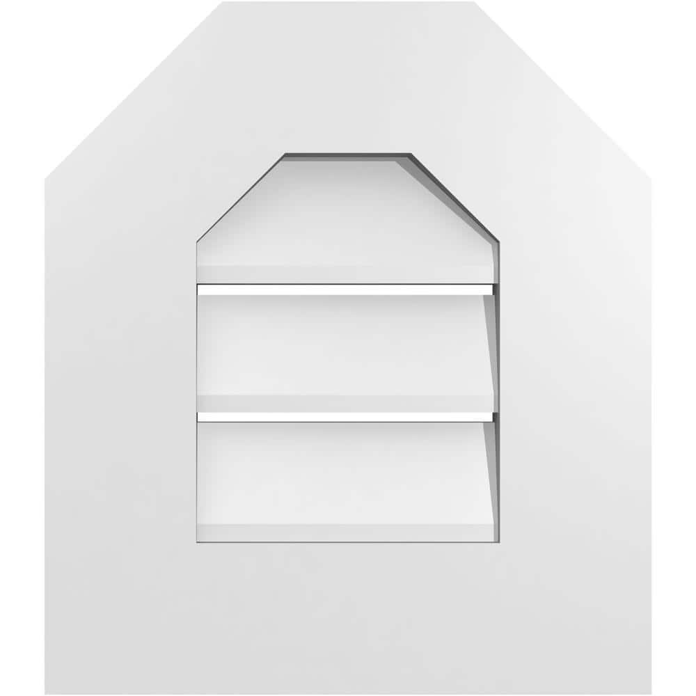 14 in. x 16 in. Octagonal Top Surface Mount PVC Gable Vent: Functional with Standard Frame price history on PriceWatchPro