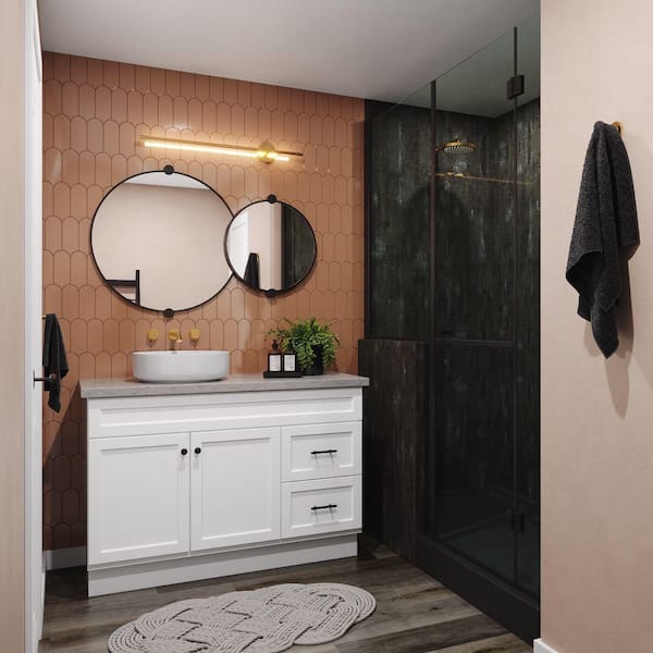 Glacier Bay Canfield 48 in. W x 21 in. D x 33.5 in. H Bath Vanity