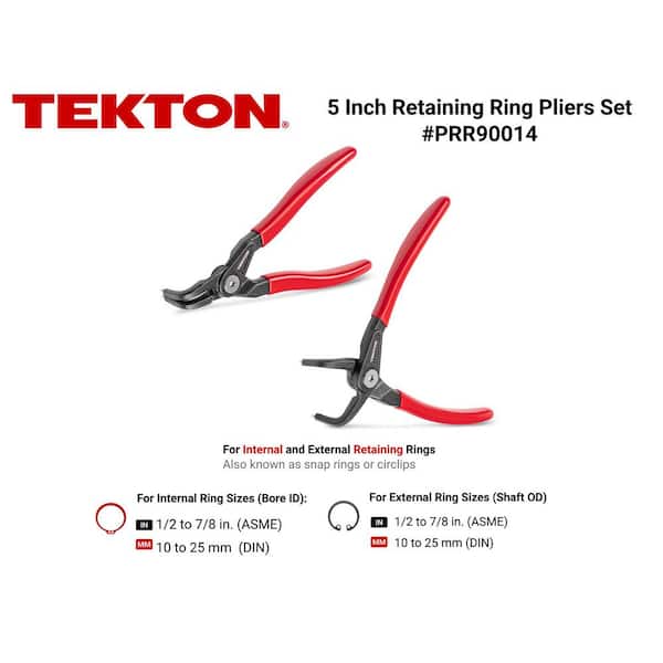 5 in. 90° Internal and External Retaining Ring Pliers Set, 2-Piece (0.047 in. Tips)