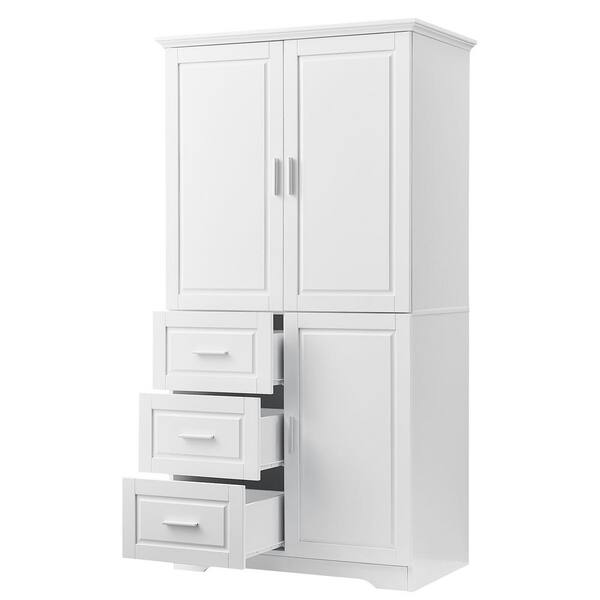 EPOWP 33 in. W x 20 in. D x 63 in. H White Wood Freestanding EPOWP 33 in. W x 20 in. D x 63 in. H White Wood Freestanding