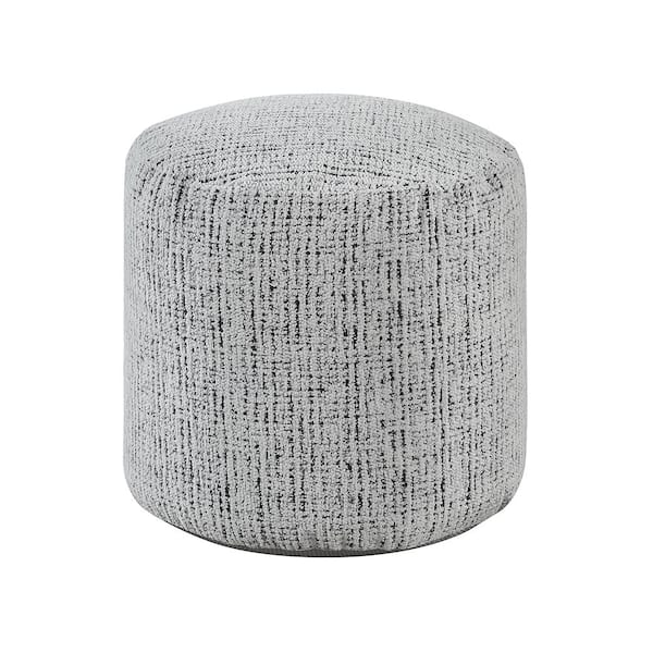 Avior Multi Color Chenille Fabric Cylindrical Pouf