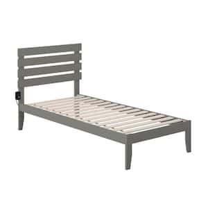 Oxford in Grey Twin Extra Long Bed with USB Turbo Charger