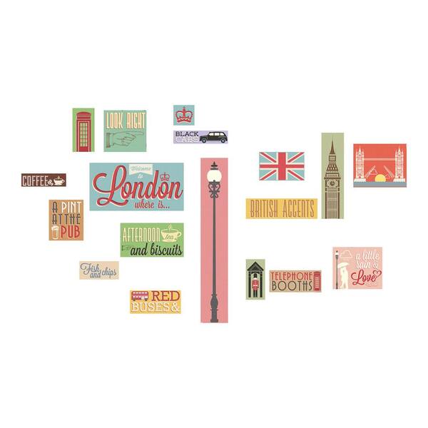 Brewster 18.5 in. x 26.4 in. London Icons Wall Decal