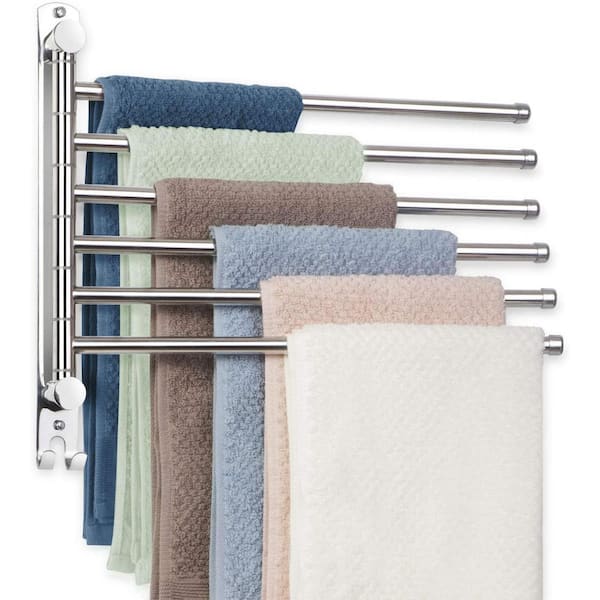 6 Piece Stainless Steel Bathroom Towel Rack Set Wall Mount Silver - Bed Bath  & Beyond - 34431671