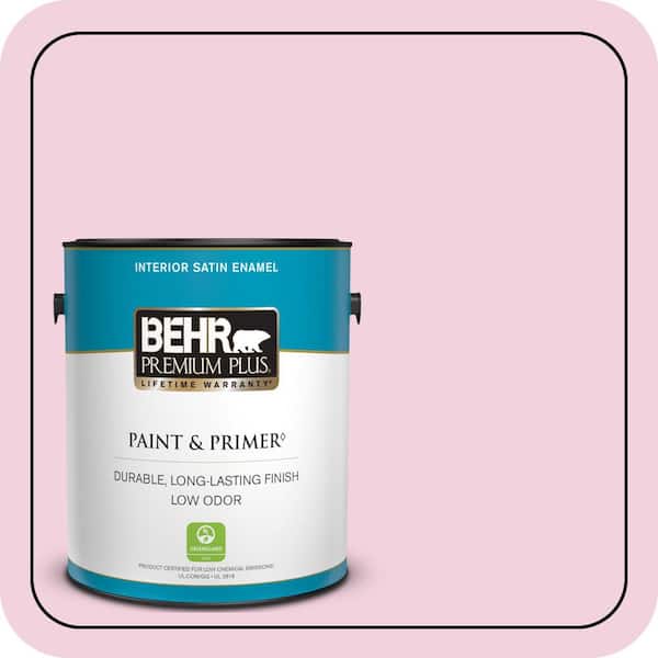 BEHR PREMIUM PLUS 1 gal. #100A-3 Scented Valentine Satin Enamel Low Odor Interior Paint & Primer
