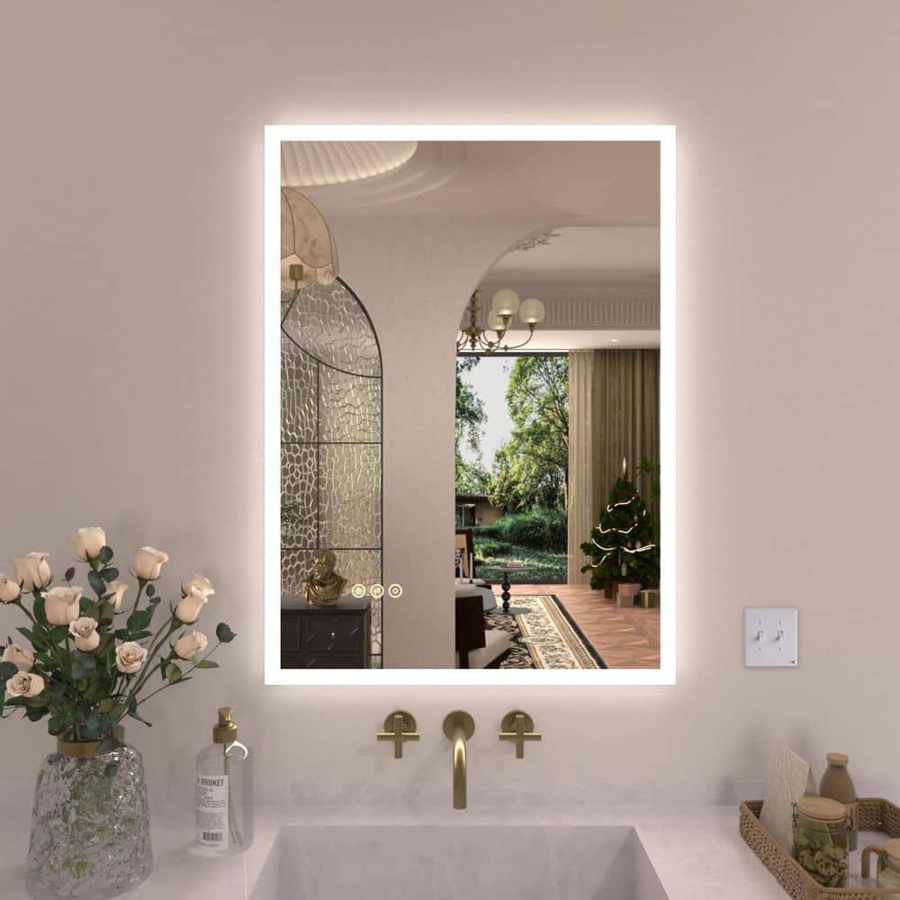 Radiance 22 in. W x 30 in. H Rectangular Frameless LED Wall Bathroom Vanity Mirror with Polished Crystal Finish price history on PriceWatchPro
