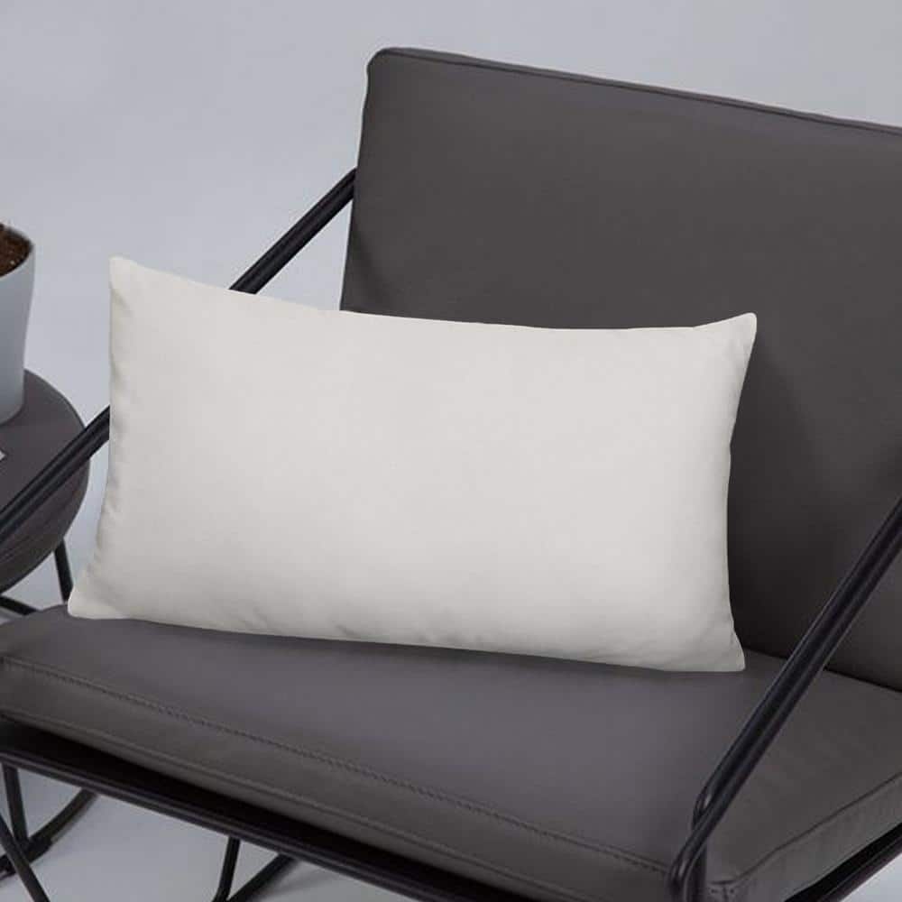 White Hypoallergenic Down Alternative 12" x 20" Velvet Throw Pillow