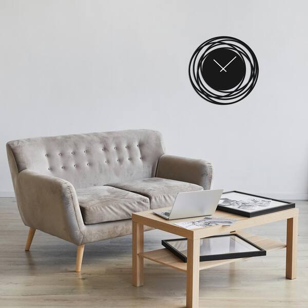 Ribbon 12 in. Black Wall Clock