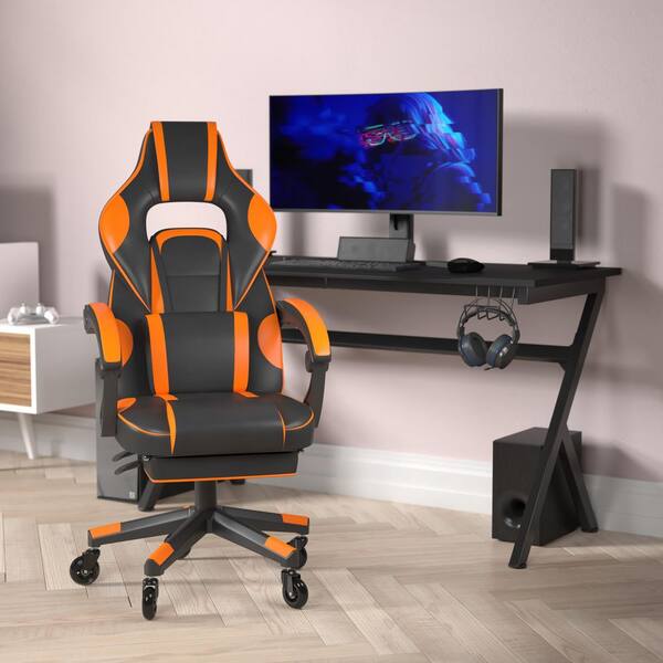 Orange leather desk discount chair