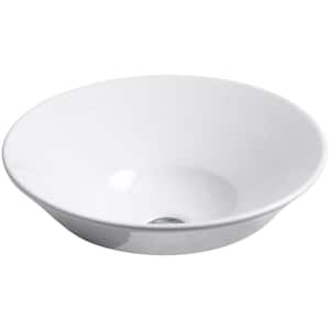 Conical Bell Vitreous China Vessel Sink in White