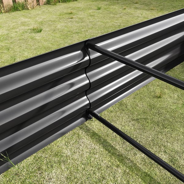 Unbranded - 71 in. L x 36 in. W x 12 in. H Black Outdoor Metal Raised Garden Bed, Planter Box for Vegetables, Flowers, Herbs, Plants