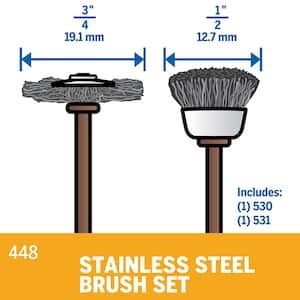 0.75 in. Stainless Steel Brush Set (2-Pack, 530 and 531)