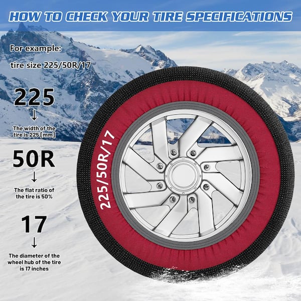 BOZTIY Automotive Snow Socks for Tires Antiskid Tire Socks