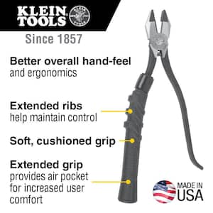 Slim-Head Ironworker's Pliers Comfort Grip, Aggressive Knurl, 9-Inch