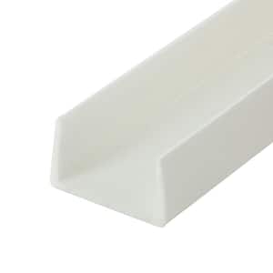 11/16 in. D x 1-1/16 in. W x 72 in. L White Styrene Plastic U-Channel Moulding Fits 1-1/16 in. Board, (18-Pack)