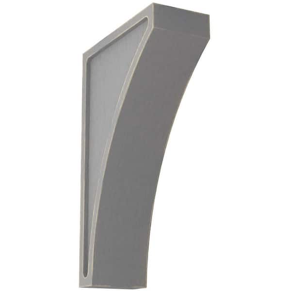 Ekena Millwork 3 in. x 12 in. x 7-1/2 in. Pebble Grey Extra Large Lawson Wood Vintage Decor Corbel