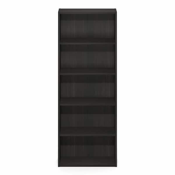 Furinno Basic 43.66 in. Tall Espresso Wood 5-Shelf Bookcase